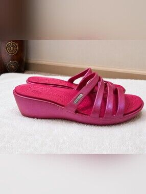CROCS Women's Pink Wedge Sandals